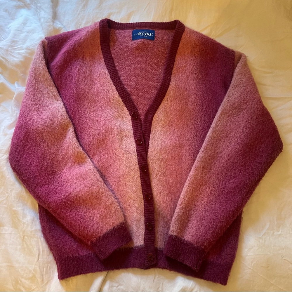 Awake NY Mohair Ombrè Pink Cardigan
